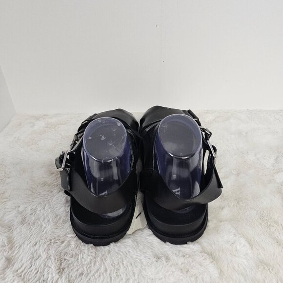 NWT Zara Black Faux Leather Gladiator Fisherme Unisex Sandal Men's 8 Women's 9.5 - Picture 4 of 12
